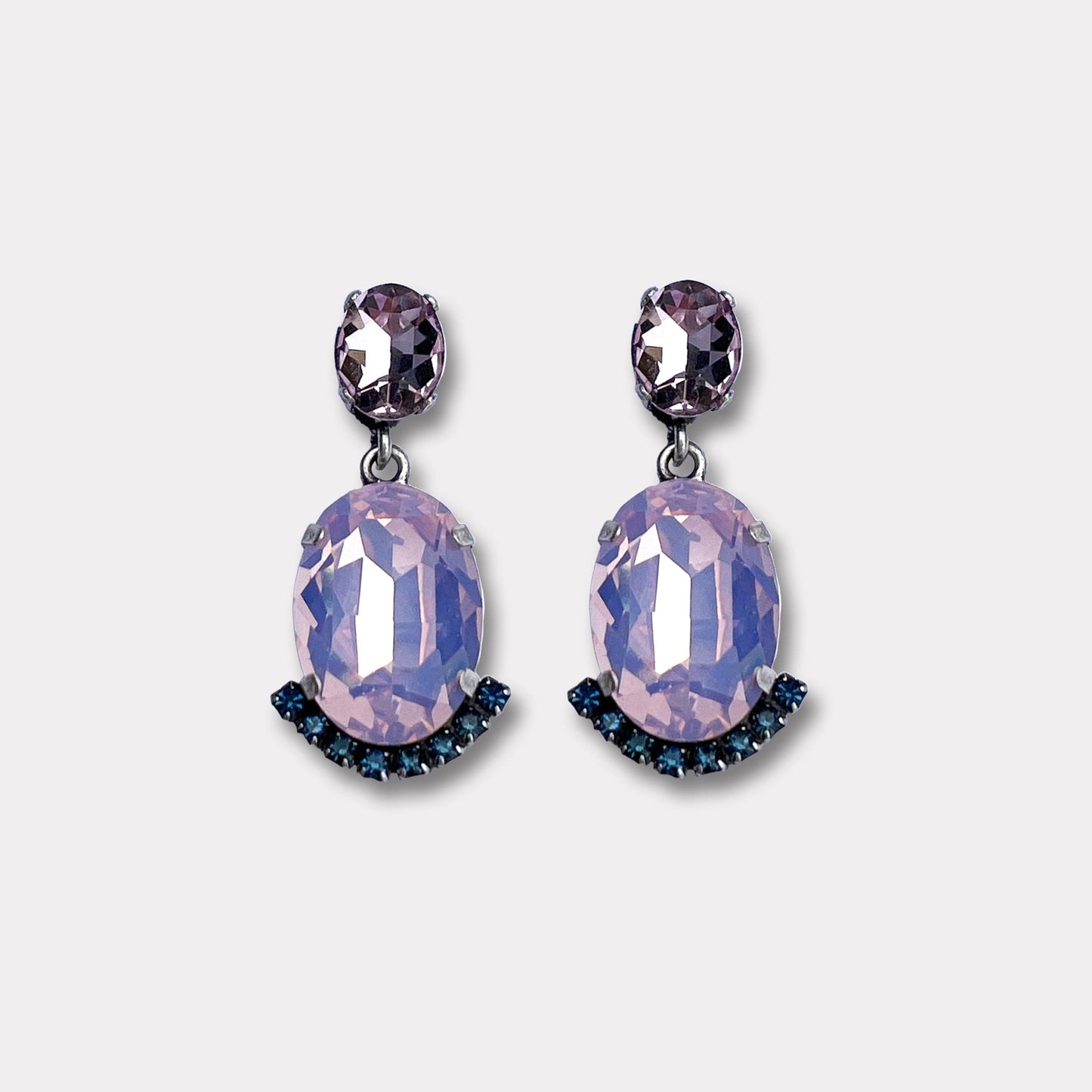 Farfino Marice Violet Silver , Swarovski oorbellen. damice verkooppunt Farfino in Glane
