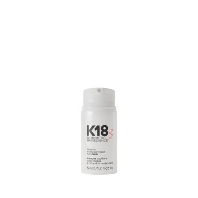 Hair repair mask 

4-minuten leave-in behandeling om haarschade te herstellen.

De K18 siliconenvrije formule dringt diep door tot in de cortex van het haar en brengt het haar in slechts 4 minuten terug naar zijn natuurlijke, jeugdige staat.