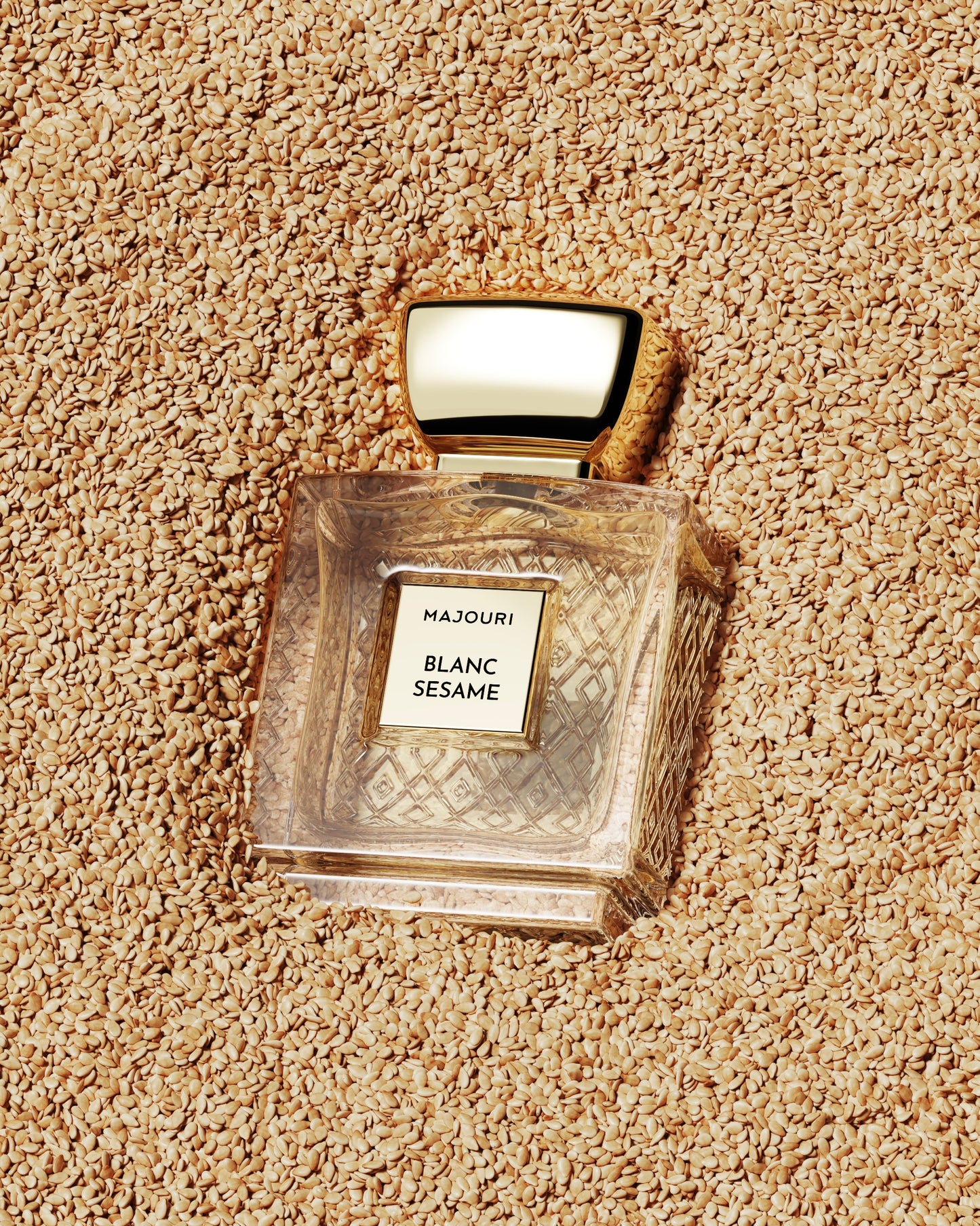 MAJOURI Blanc Sesame parfum 75ml - nieuwe luxe unisex geur met witte musk, citrus en sesame - pre-order bij DAMICE Hair Salon
