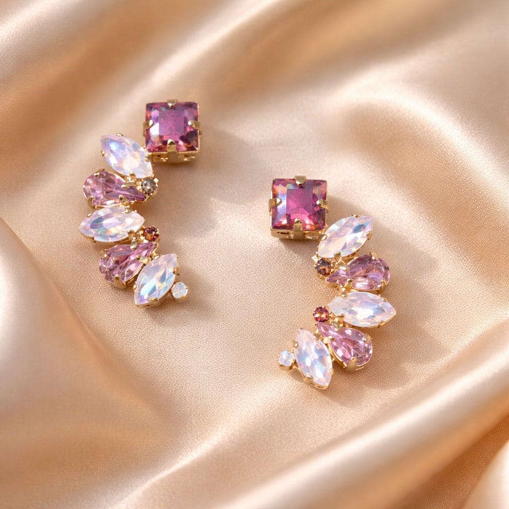 Ciara vintage crystal statement oorbellen met Swarovski kristallen - elegante druppelvormige oorbellen met heldere stenen in vintage design