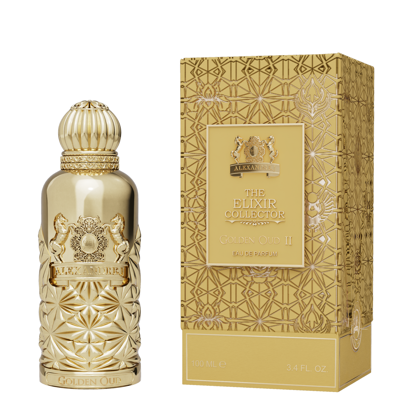 Alexandre J The Elixir Collector Golden Oud – eau de parfum 100 ml met gouden flacon en luxe gouden verpakking