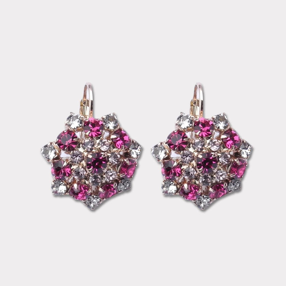 Farfino oorbellen Mirella Fuchsia , ingelegd met swarovski - DAMICE Hair & Nails
