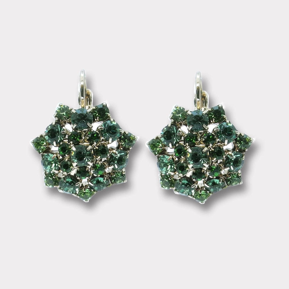 Farfino oorbellen Mirella Green, ingelegd met swarovski  - DAMICE Hair & Nails