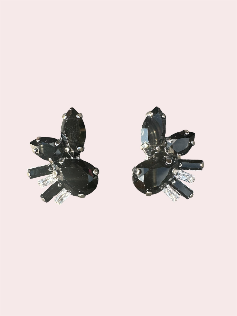 Zwarte Statement Oorbellen Zilver - Swarovski Kristallen voor Bijzondere Gelegenheden