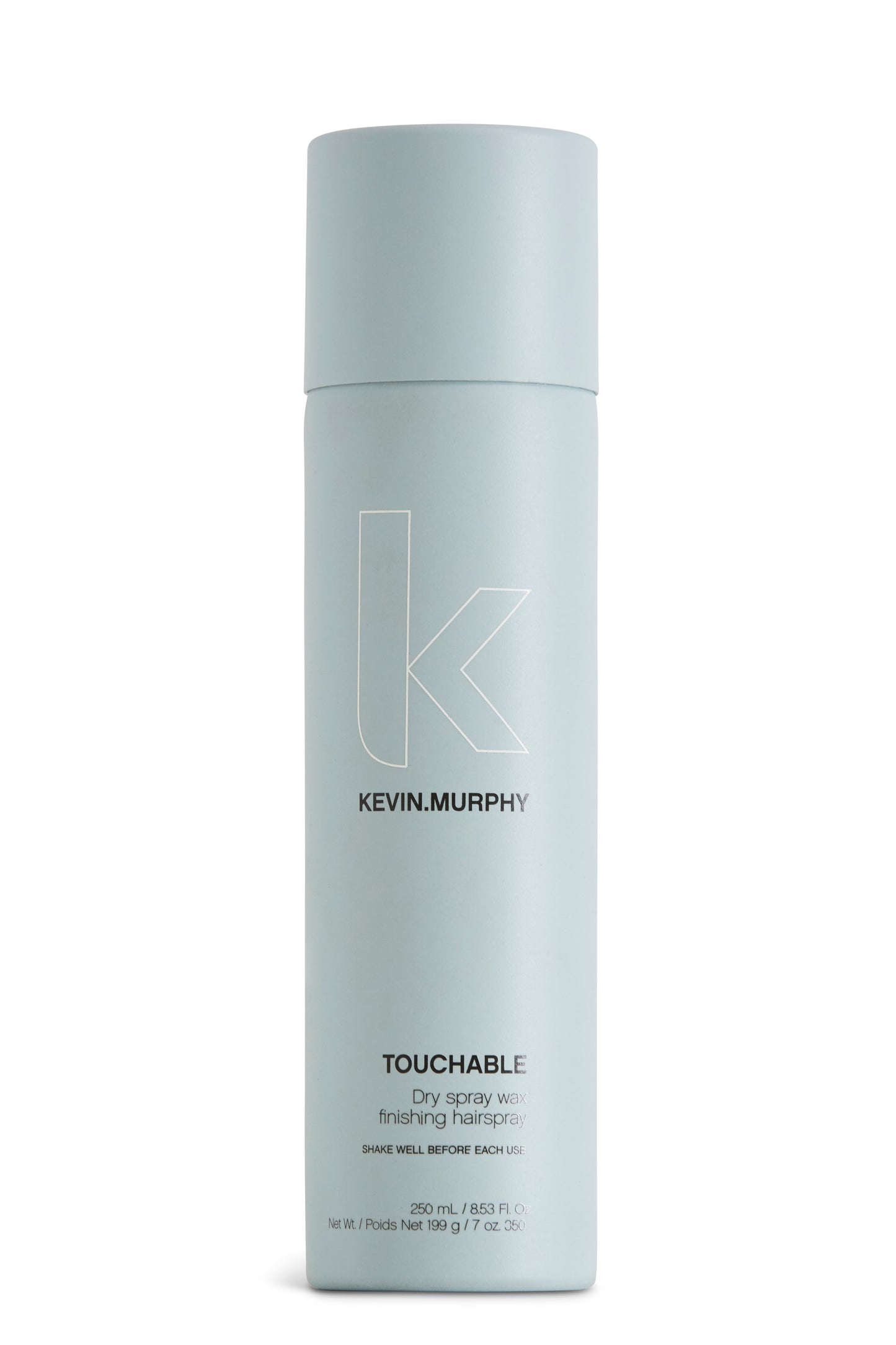 TOUCHABLE  is een gewichtloze afwerkingsspray die de textuur en de houvast behoudt. Met Hibiscusbloemenextract, Nariadistel, Zeevlavier en wortelzaadolie voor conditionering, bescherming en een satijnglans. 
