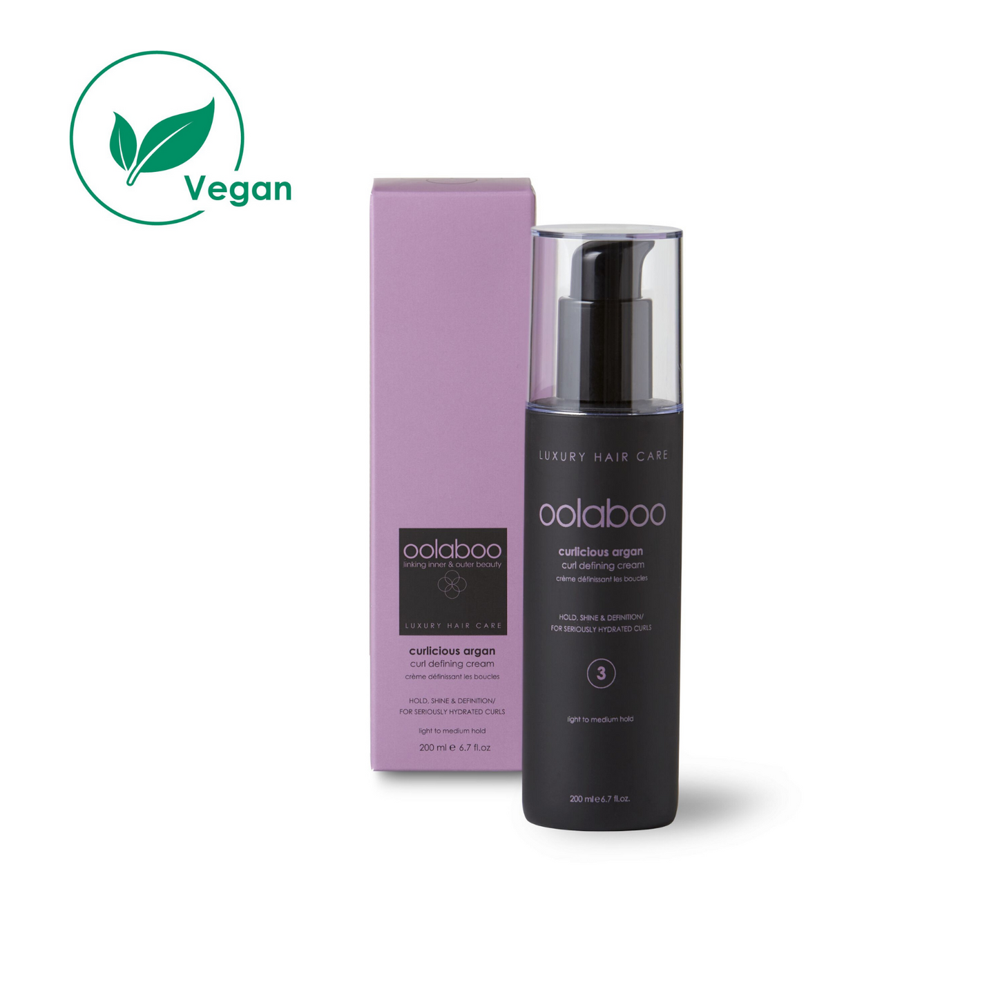 
                  
                    	OOLABOO Curlicious Argan Curl Defining Cream 200ml - krul definitie en anti-frizz
                  
                